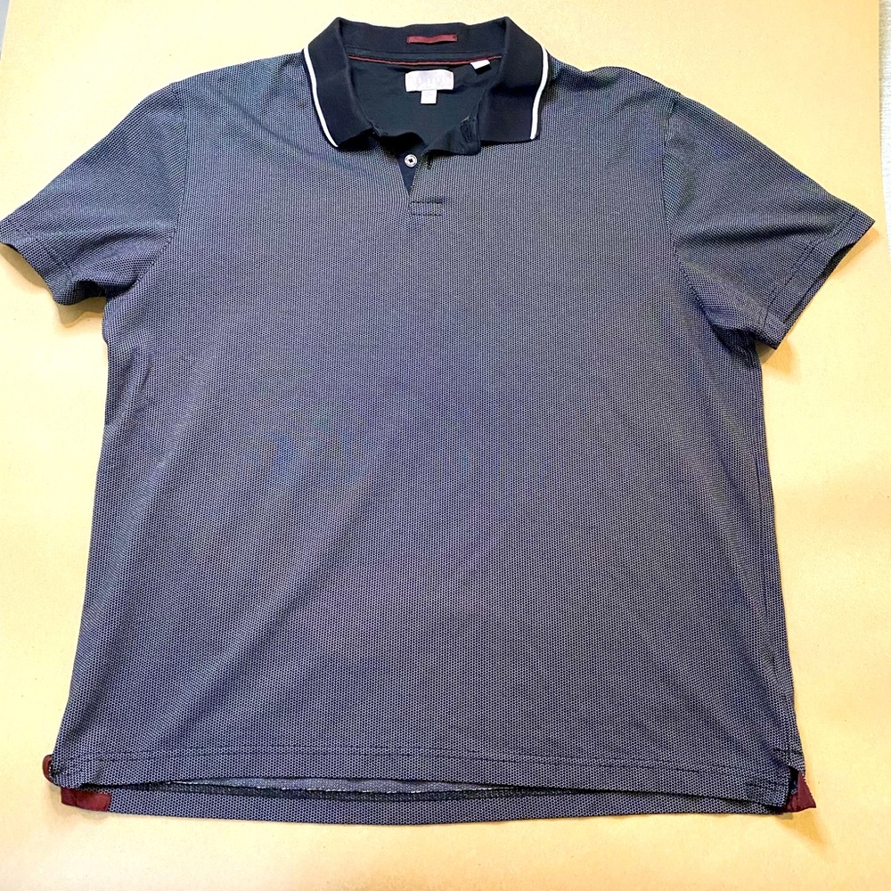 Ted Baker Men’s XXL Short Sleeve Polo Shirt Black with White Detail Golf Tennis